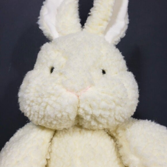 Vintage Bunny Plush Toy Rabbit Shearling Off White 11 in. - Picture 2 of 8